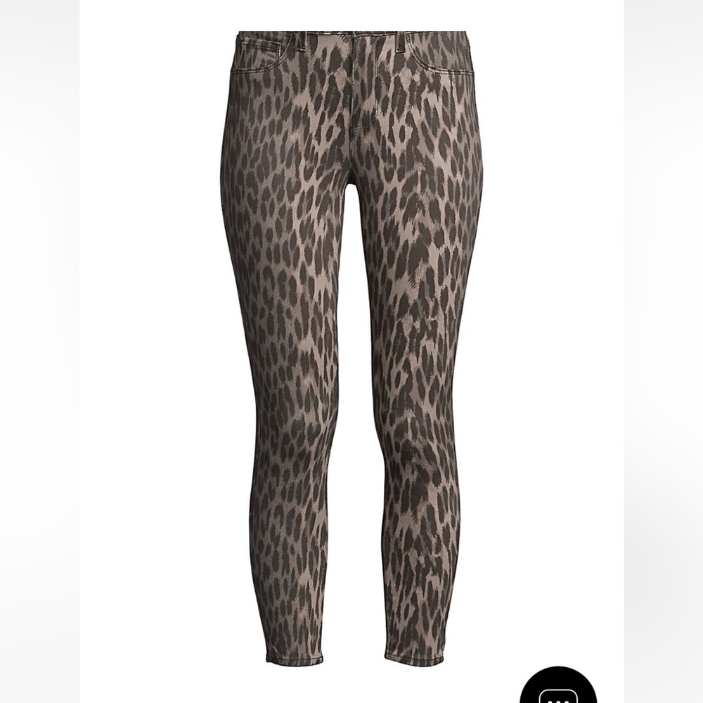 L’agence Margot High Rise Ankle Skinny Leopard Crackle Foil